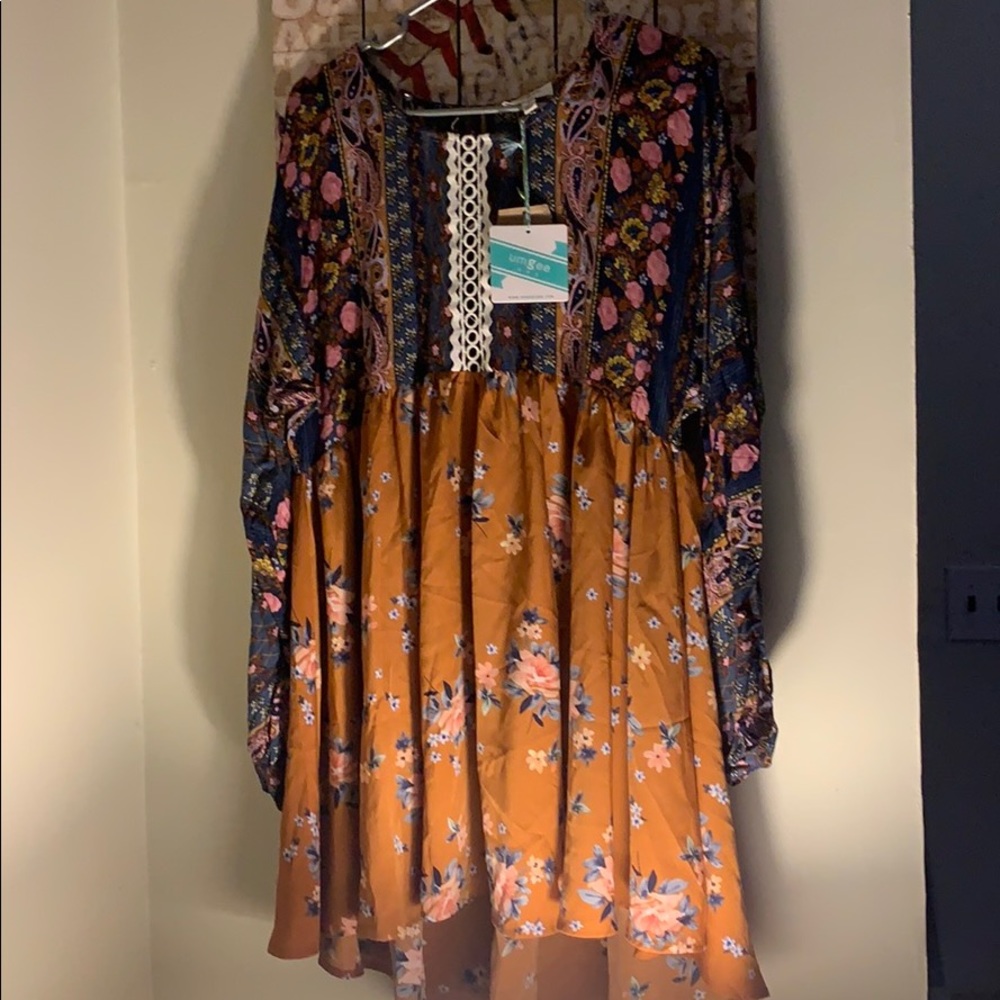 Long sleeve umgee USA boho dress